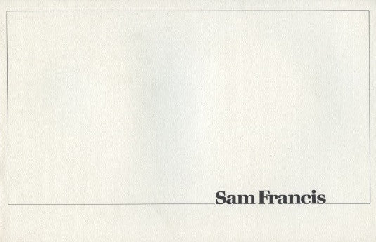 Sam Francis: Paintings