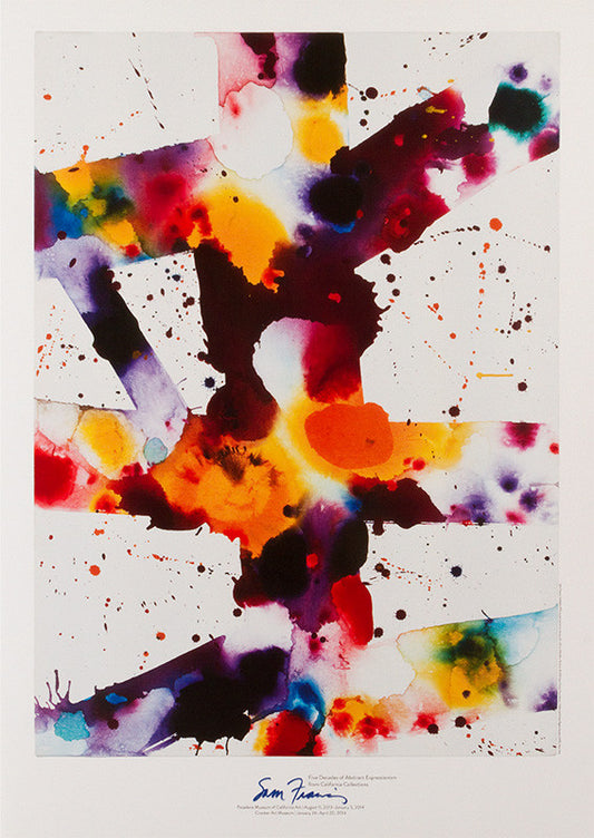 Sam Francis exhibition poster: Pasadena Museum of California Art & Crocker Art Museum